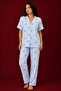 Blue Soft Bow Patterned Summer Pajama Set - 2