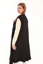 Segmented Vest Plus Size Leather-Trimmed Modal Fabric - 4