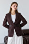 Koyu Kahverengi Kendinden Kemerli Blazer Ceket TWOSS26BC00040