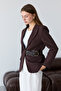 Koyu Kahverengi Kendinden Kemerli Blazer Ceket TWOSS26BC00040 - 3
