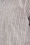 Men's Regular Fit Classic Cut Oversized 100% Cotton Short Sleeve Linen Texture Single Pocket Striped Shirt - 5