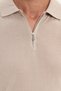 Men's Slim Fit 100% Cotton Knitted Knitwear Zippered Smoked Polo Collar T-Shirt - 7
