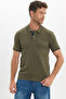 Men's Slim Fit Slim Fit 100% Cotton Soft Textured Cool Fabric Plain Pique Khaki Polo Neck T-Shirt