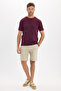 Unisex Regular Fit Comfortable Cut 100% Cotton Crew Neck Burgundy T-Shirt - 2