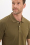 Men's Slim Fit Premium Series 100% Cotton Soft Textured Mercerized Khaki Polo Collar T-Shirt - 4