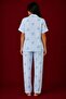 Blue Soft Bow Patterned Summer Pajama Set - 3