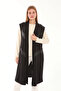 Segmented Vest Plus Size Leather-Trimmed Modal Fabric