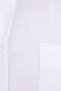 Men's Regular Fit Classic Cut 100% Cotton Linen Texture White Shirt with Pockets - 7