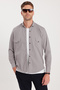 Men's Regular Fit Relaxed Fit Double Pocket Sports Collar Denim Gray Shirt - 3