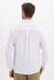 Men's Relax Fit Comfortable Cut Striped Pocketed Muslin Fabric Linen Textured Long Sleeve White Shirt - 8