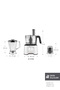 Mastermaid Power Max 12 in 1 Food Processor White 2500W - 2
