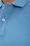 Men's Slim Fit Premium Series 100% Cotton Soft Textured Mercerized Blue Polo Collar T-Shirt - 7