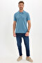 Men's Slim Fit Premium Series 100% Cotton Soft Textured Mercerized Indigo Polo Collar T-Shirt - 2