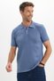 Men's Slim Fit Premium Series 100% Cotton Soft Textured Mercerized Navy Blue Polo Neck T-Shirt - 4
