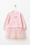 Girl's Dress with Tulle and Bow Detail - 2