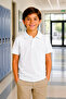 Unisex Kids White Polo Collar School T-Shirt 100% Cotton