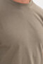 Unisex Regular Fit Comfortable Cut 100% Cotton Crew Neck Stone T-Shirt - 4