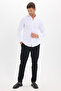 Men's Slim Fit Slim Fit Plain Oxford Embroidered Button-Down Collar White Sports Shirt - 2