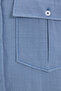 Men's Regular Fit Classic Cut Oversize 100% Cotton Linen Texture Double Pocket Indigo Shirt - 7