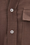 Men's Regular Fit Classic Cut Oversized 100% Cotton Linen Texture Double Pocket Brown Shirt - 7