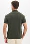 Men's Slim Fit 100% Cotton Knitted Knitwear Zippered Khaki Polo Collar T-Shirt - 8