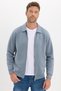 Unisex Relax Fit Comfortable Cut Cotton Inner Fleece Zippered Gray Polo Neck Flato Pocket Sweatshirt Cardigan - 4