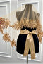 Gold Bridal Veil Set, Sparkling Glass Bead Printed, Henna Night Veil Set 6 Pieces - 5