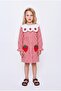Girl's Red Checkered Strawberry Embroidered Collared Dress
