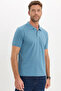 Men's Slim Fit Premium Series 100% Cotton Soft Textured Mercerized Indigo Polo Collar T-Shirt