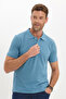Men's Slim Fit Premium Series 100% Cotton Soft Textured Mercerized Indigo Polo Collar T-Shirt - 3