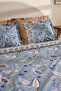 Olmira 100% Cotton Double Duvet Cover Set Blue - 5
