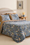 Olmira 100% Cotton Double Duvet Cover Set Blue - 2