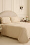 Luciana 100% Cotton Double Embroidered Duvet Cover Set Beige - 2