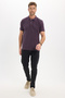 Men's Slim Fit Premium Series 100% Cotton Soft Textured Mercerized Purple Polo Collar T-Shirt - 3