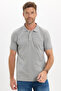 Men's Slim Fit Premium Series 100% Cotton Soft Textured Mercerized Gray Polo Collar T-Shirt