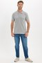 Men's Slim Fit Premium Series 100% Cotton Soft Textured Mercerized Gray Polo Collar T-Shirt - 2