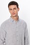 Comfortable Linen Texture Men's Black Summer Shirt - Relax Fit - 2