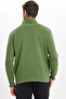 Unisex relax fit comfortable cut cotton fleece lined half zip green high neck sweatshirt - 7