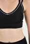 Women's Slim Fit Cross-Tie Strap V-Neck Black Crop Top - 5