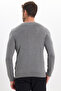 Men's Standard Fit Regular Cut Crew Neck Gray Knitwear Sweater - 8