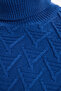 Men's Slim Fit Slim Fit Full Turtleneck Patterned Navy Blue Knitwear Sweater - 4