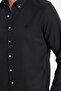 Men's Slim Fit Slim Fit Plain Oxford Embroidered Button-Down Collar Black Sports Shirt - 7