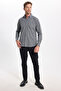 Men's Regular Fit Classic Cut Button Lapel Small Checkered Cotton Shirt - 2