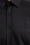 Classic Fit Long Sleeve Cotton Satin Men's Black Shirt - 7