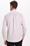 Men's Regular Fit Classic Cut Oxford Texture Lapel Buttoned Pocket Embroidered Stone Shirt - 8