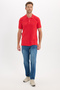 Men's Slim Fit Premium Series 100% Cotton Soft Textured Mercerized Red Polo Collar T-Shirt - 2