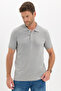 Men's Slim Fit Premium Series 100% Cotton Soft Textured Mercerized Gray Polo Collar T-Shirt - 3