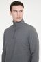 Men's Anthracite-Melange Standard Fit Fleece Lined Zippered Stand-Up Collar Cotton Sweatshirt - 4