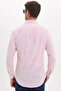 Men's Slim Fit Long Sleeve 100% Cotton Linen Effect Buttoned Collar Comfortable Red Shirt - 8