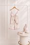Viscose Woven Pink Floral Patterned Lace Detailed Shorts Pajama Set, Pouch and Hair Bandana - 5